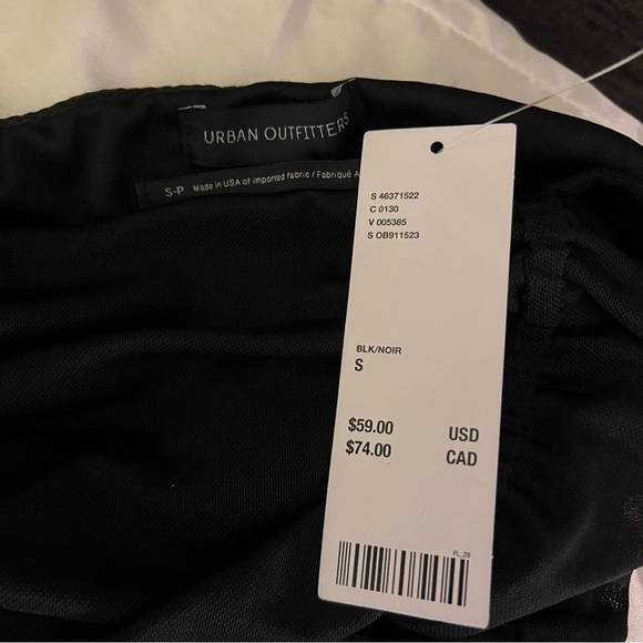 NWT Adorable spaghetti strap black mini dress with black slip and ruched mesh - Picture 5 of 6